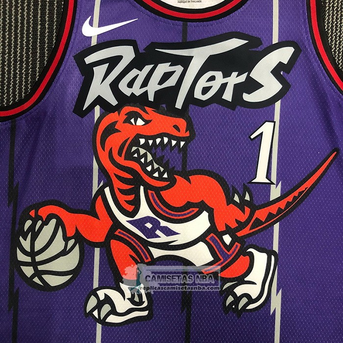Camiseta Toronto Raptors Tracy Mcgrady NO 1 Classic Edition Violeta